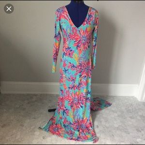 Lilly Pulitzer Maxi dress “trippin and sippin”